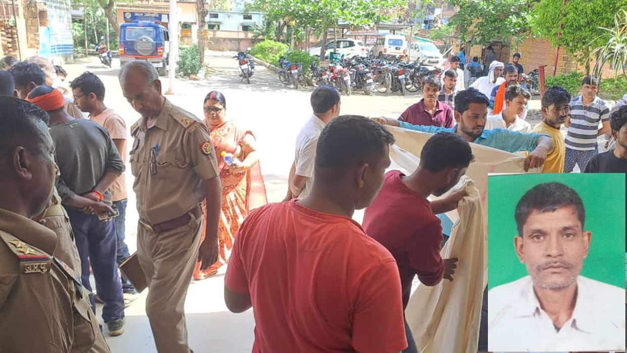high speed Scorpio hits old man on road in mirzapur