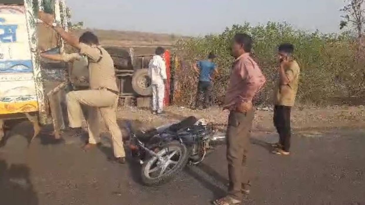 Sagar Road Accident 2 killed in truck-bike collision on Sagar-Silwani State Highway