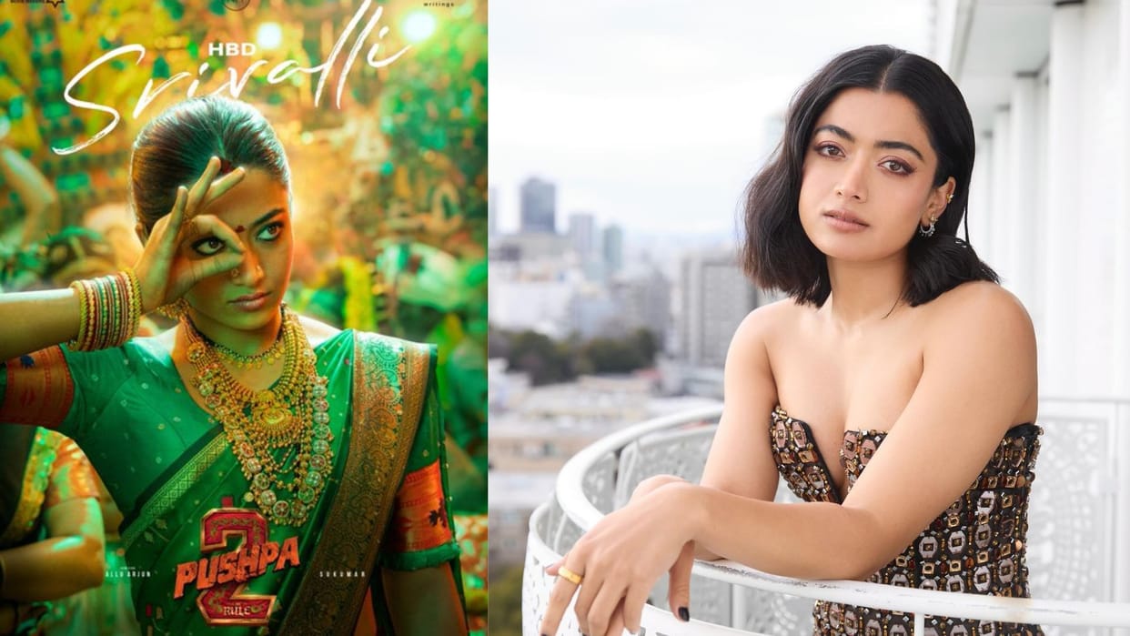 Rashmika Mandanna birthday Allu Arjun starrer Pushpa 2 The Rule makers intriguing poster of Srivalli see here