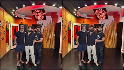 Pushpa 2 The Rule: allu arjun with director sukumar and devi sri prasad  indulge in music sessions for film
