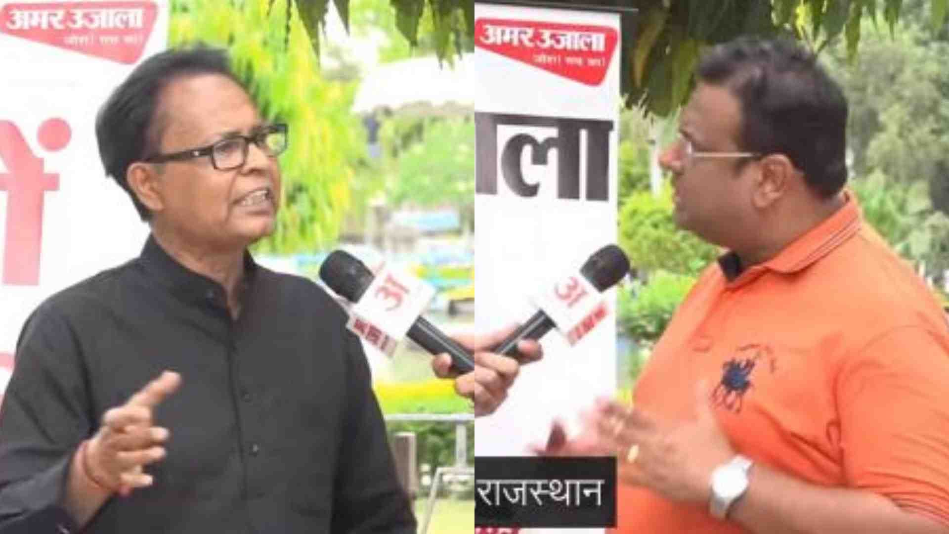 सत्ता के संग्राम में बहस करते भाजपा-कांग्रेस के नेता।