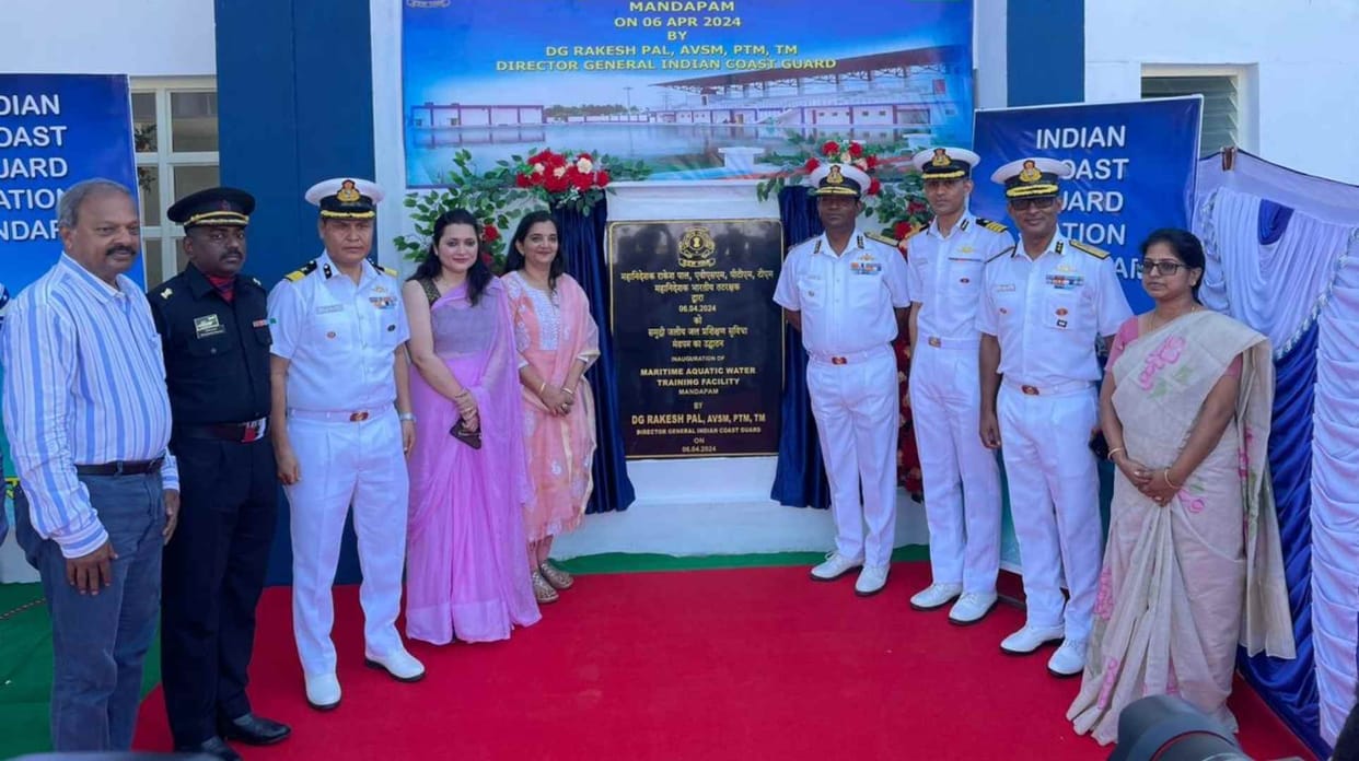 Director General Rakesh Pal inaugurated the Indian Coast Guard Aquatic Centre at ICGS Mandapam in tamilnadu