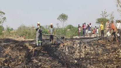 Etah: नयाबांस के पास जंगल में लगी भीषण आग, तीन घंटे तक धधकी; ग्रामीणों में अफरातफरी... दर्जनों पेड़ राख massive fire broke out in forest in Etah burning for three hours creating panic among villagers