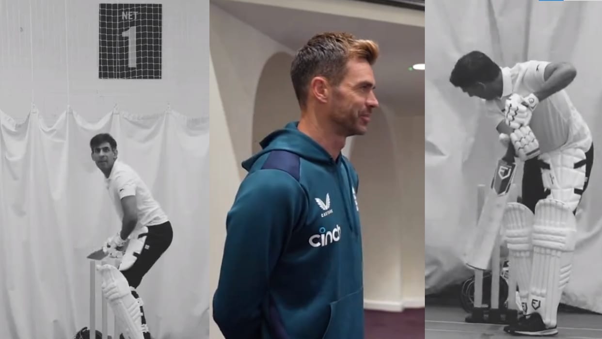British PM Rishi Sunak faces James Anderson, video of him batting in the nets goes viral