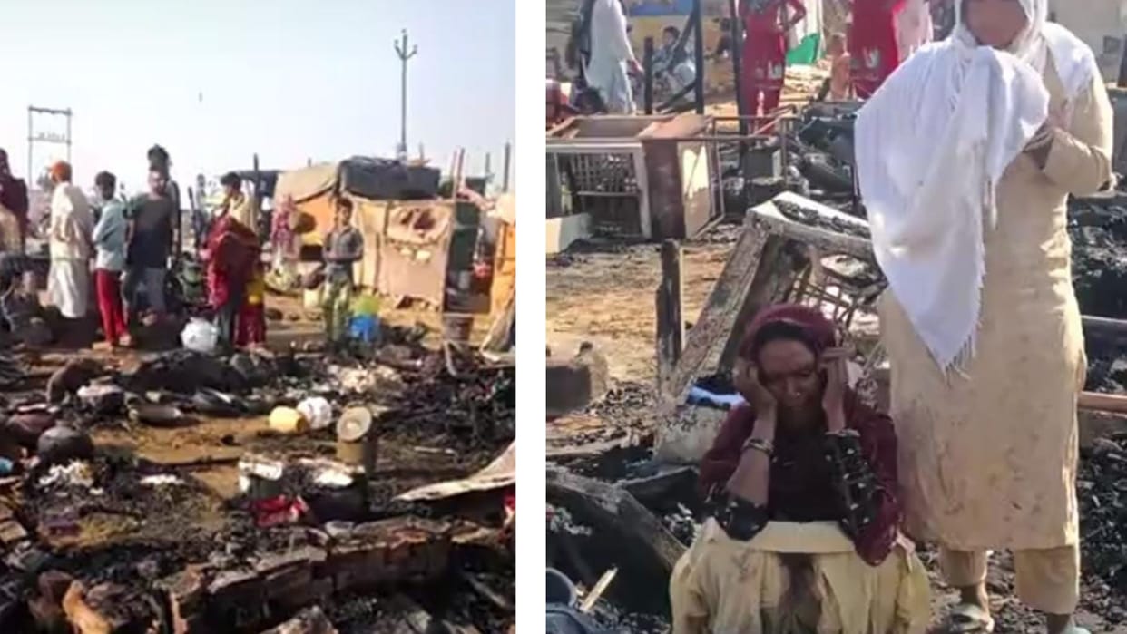 Two cylinders burst in slum due to fire in Jhunjhunu