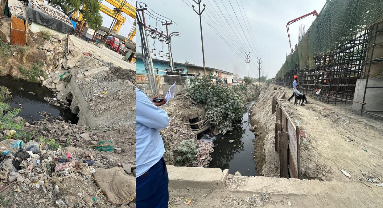 Metro dumped debris in COD drain, dirty water can fill six wards, Municipal Corporation sent notice to UPMRC