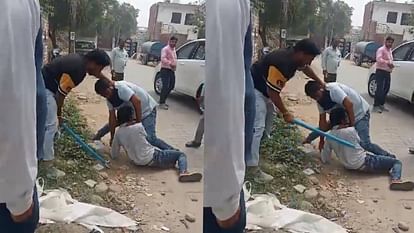 bullies beat up young man for demanding money for wages In Agra