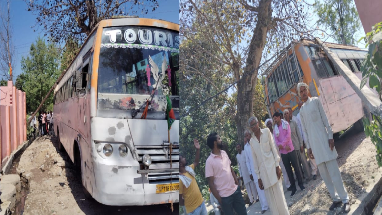 Electric current spread in bus in Saharanpur and carrying workers during PM Modi rally