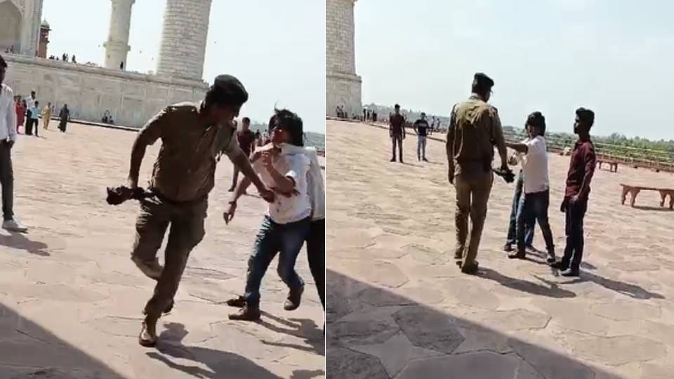 Fight between CISF jawan and female tourist in Taj Mahal in Agra
