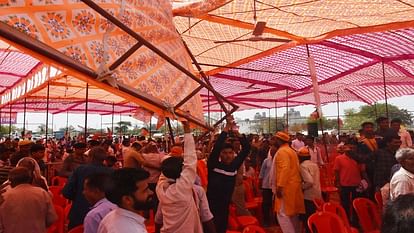 Tent broken before CM Yogi public meeting in Aligarh, special pictures of it