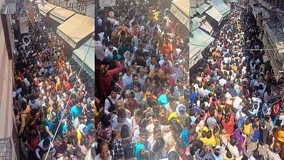 Mathura News: Huge Crowd Reached For Banke Bihari Mandir Darshan on sunday In Vrindavan