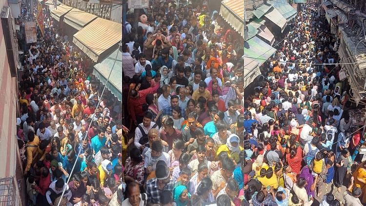 Banke Bihari Temple: बांके बिहारी दर्शन के लिए इस कदर उमड़ी भीड़, जाम हुईं सड़कें; लगी लंबी कतार