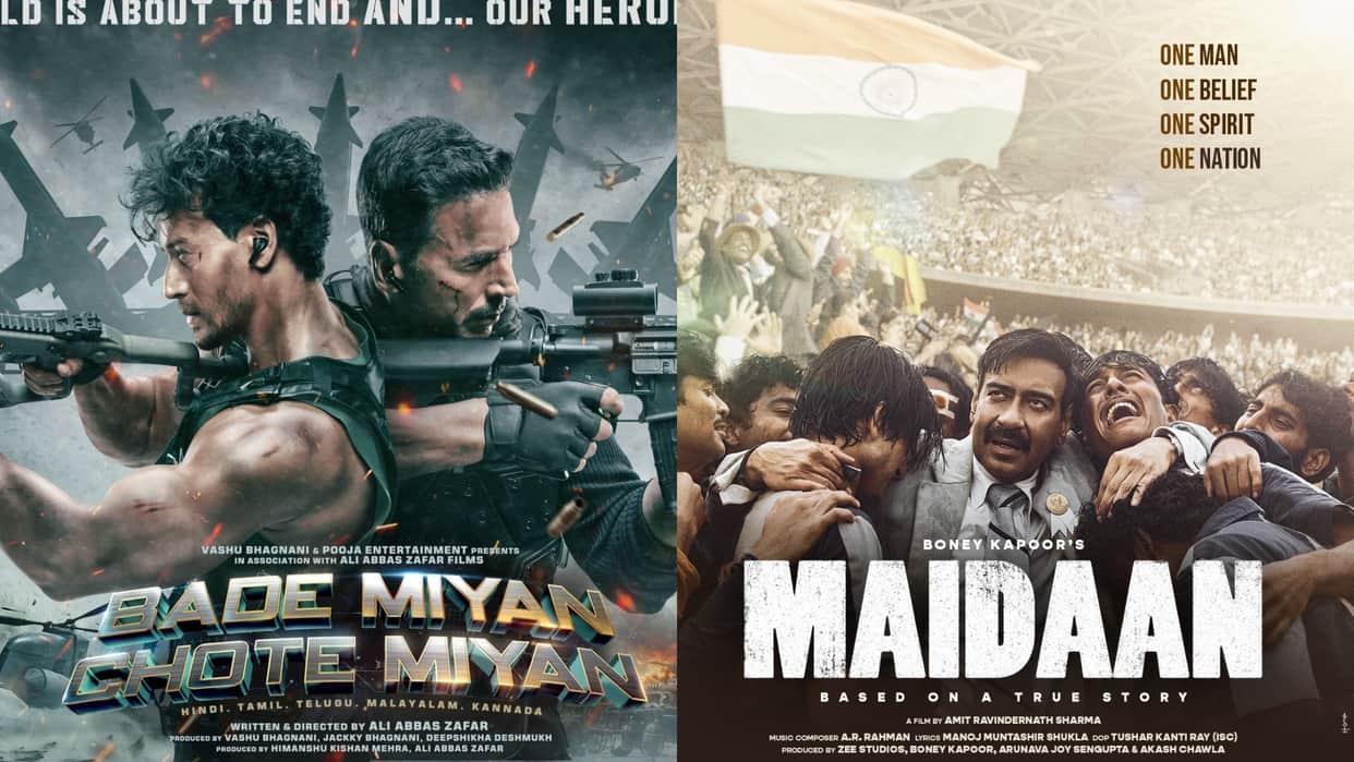 Akshay Kumar Tiger Shroff Bade Miyan Chote Miyan takes lead in Advance booking over Ajay Devgn Maidaan
