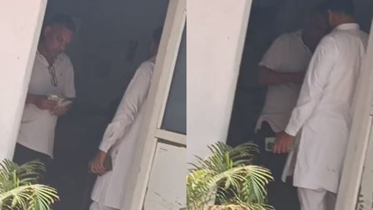 Inspector gave clean chit to the inspector who was counting money in the police station