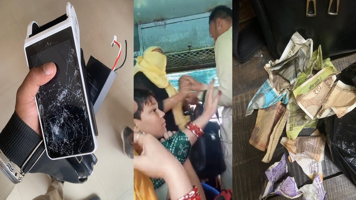 conductor and girl clashed over writing dues on back of ticket In Haryana, notes were torn and machine broken