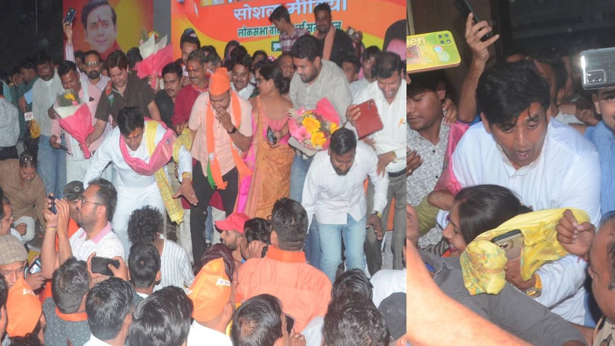 Lok Sabha Election fans surrounded Ravi Kishan so much he jumped from stage in Agra and said Save me