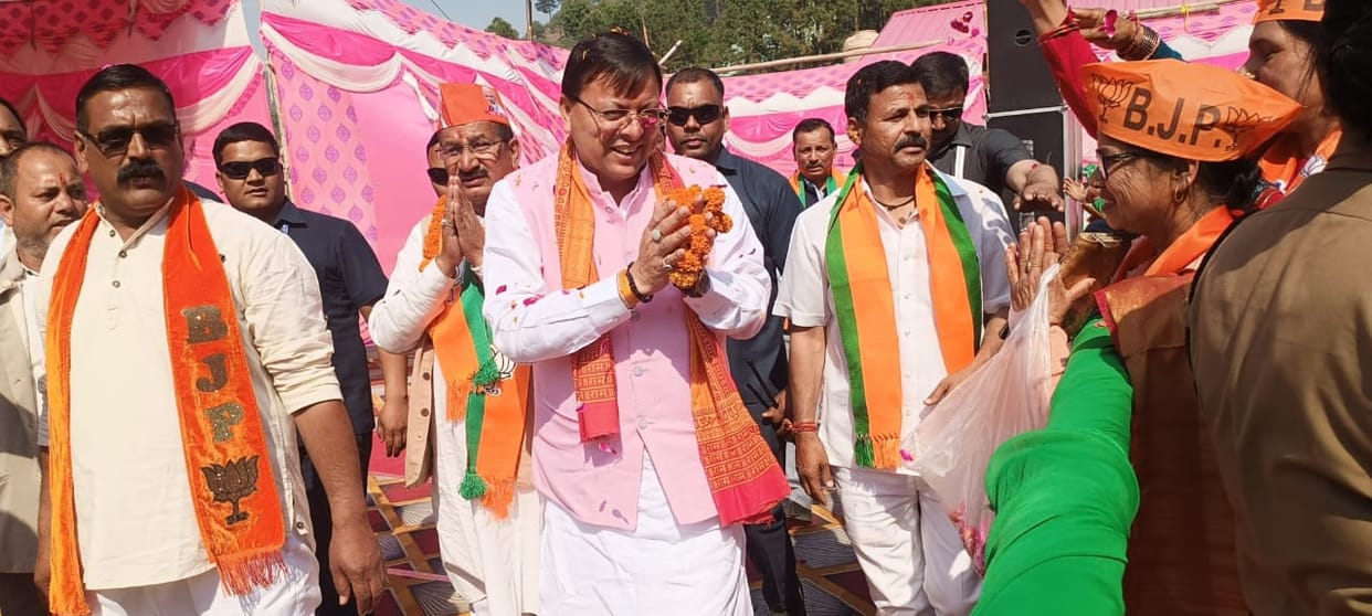 Lok Sabha Election 2024 Uttarakhand CM Dhami held a public meeting in Chamba Tehri