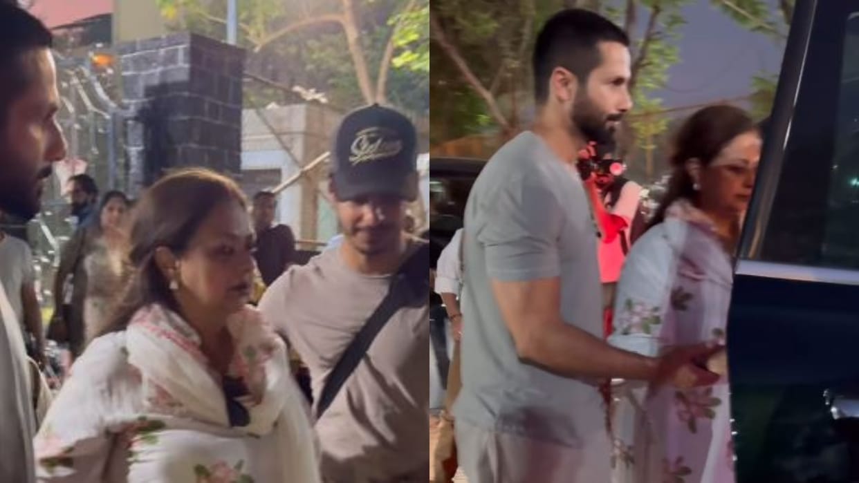 Shahid Kapoor and Ishaan Khattar seen with mother neelima azeem in bandra fans got emotional