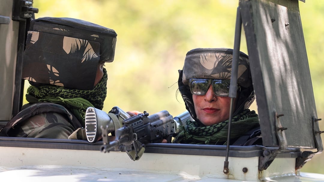 jammu kashmir police sog Women security personnel on high alert ahead of the Lok Sabha elections