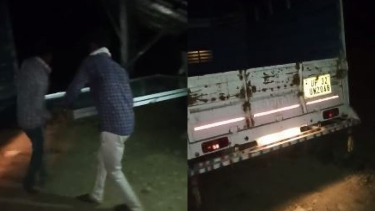 solar panels stolen from Jal Jeevan Mission water tank thieves video goes viral in lakhimpur kheri