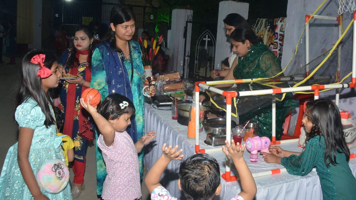 Easter joy distributed at the fair in varanasi church