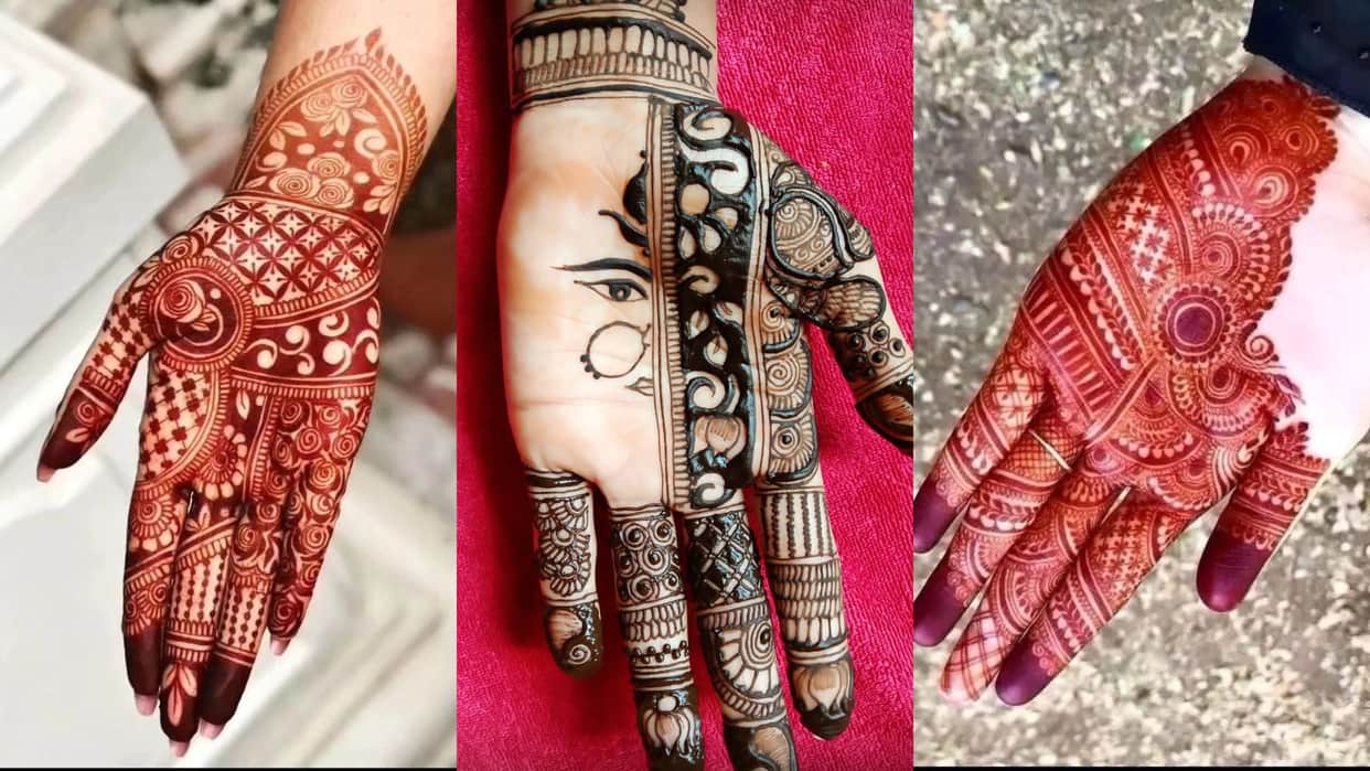 Chaitra Navratri 2024 simple and beautiful Mehndi Design for front and back hand