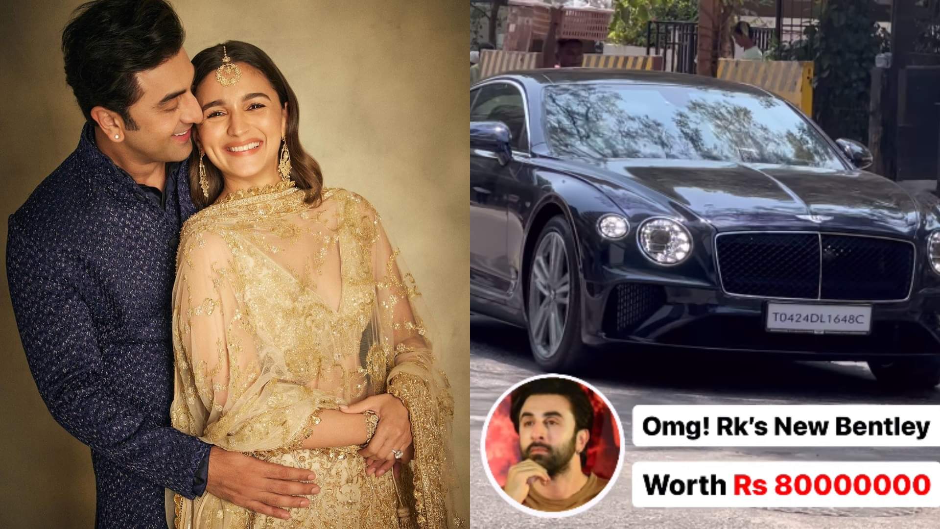 Animal star Ranbir Kapoor spotted in his barnd  Bentley Continental GT V8 car asked paps What time is it