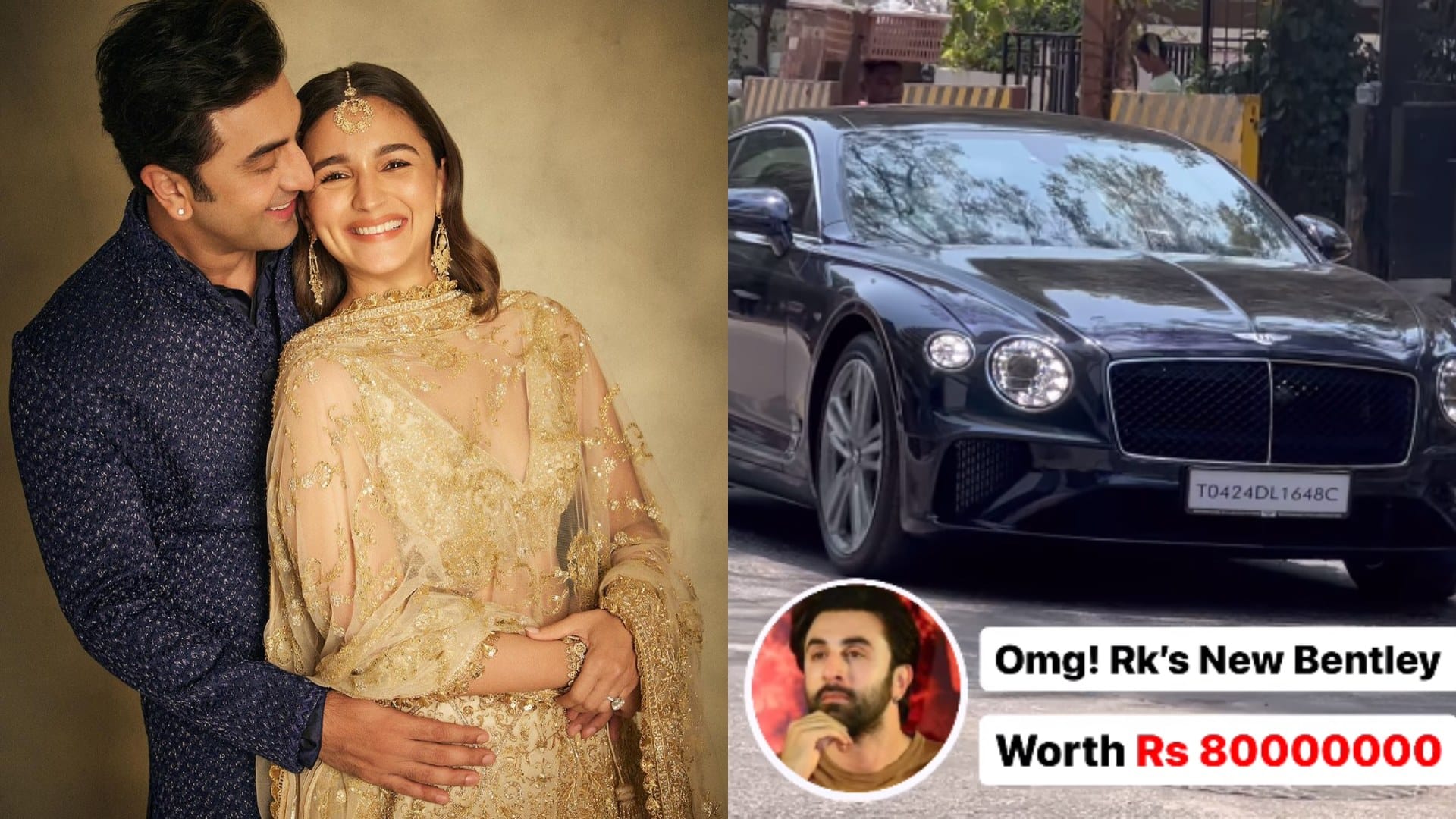 Animal star Ranbir Kapoor spotted in his barnd  Bentley Continental GT V8 car asked paps What time is it