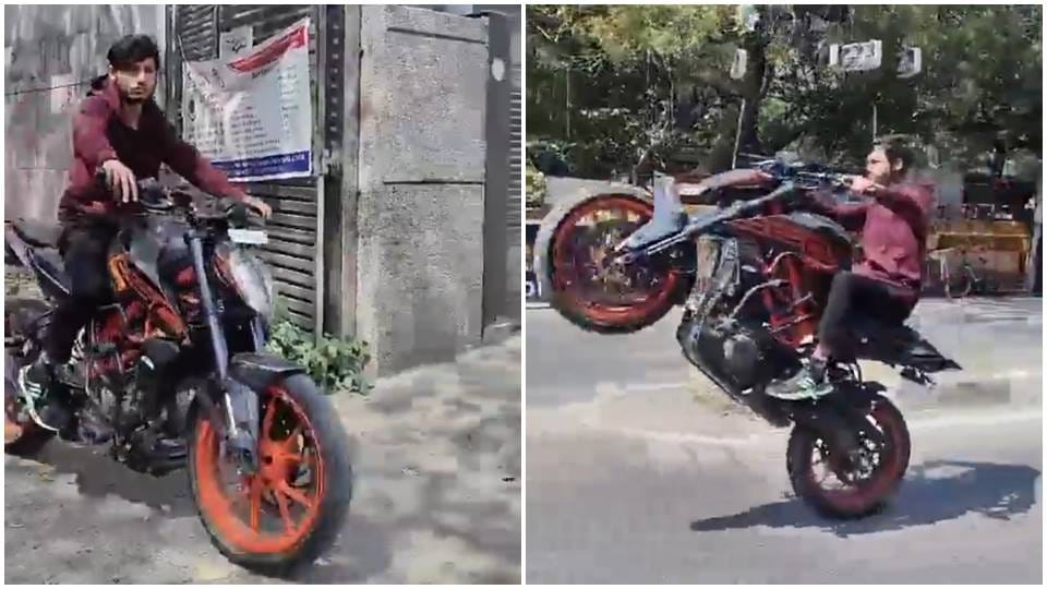 Police arrested the young man who did bike stunt at the police station gate