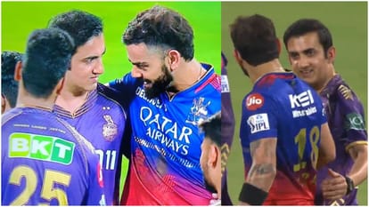 CSK vs KKR: Gautam Gambhir hugged MS Dhoni; Andre Russell closed his ears when mahi came to bat IPL 2024 Video