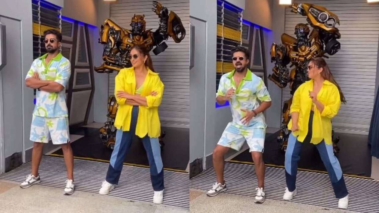 Maharani actress Huma Qureshi and brother Saqib Saleem were seen dancing with a robot video went viral on inte