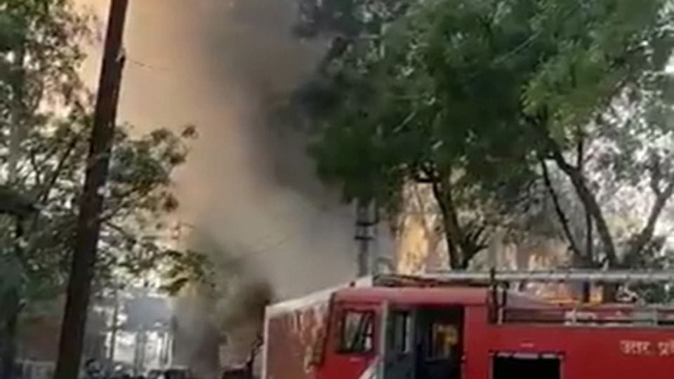 fire broke out in Kasna police station Greater Noida
