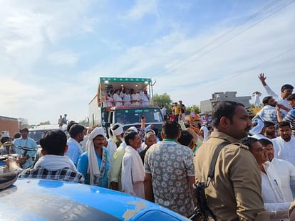 PHOTOS: रोड शो में जयंत और बालियान का दिखा ये अंदाज, फूलों से हुआ जोरदार स्वागत, कार्यकर्ताओं में भर गए जोश Chaudhary Jayant Singh and Minster Sanjeev Balyan road show in Muzaffarnagar, see photos