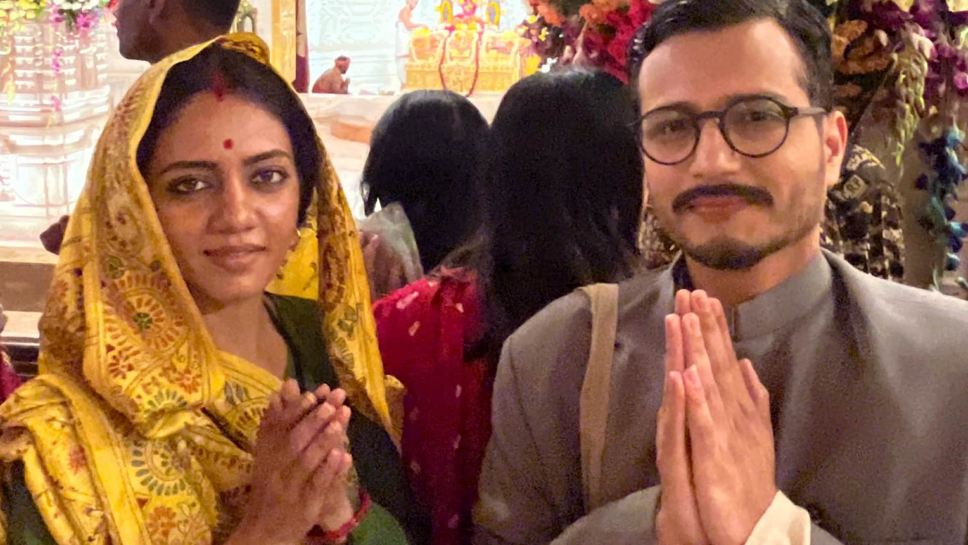 Actor neha joshi visits ram temple at ayodhya with co actor Ashutosh Kulkarni from serial atal of & tv