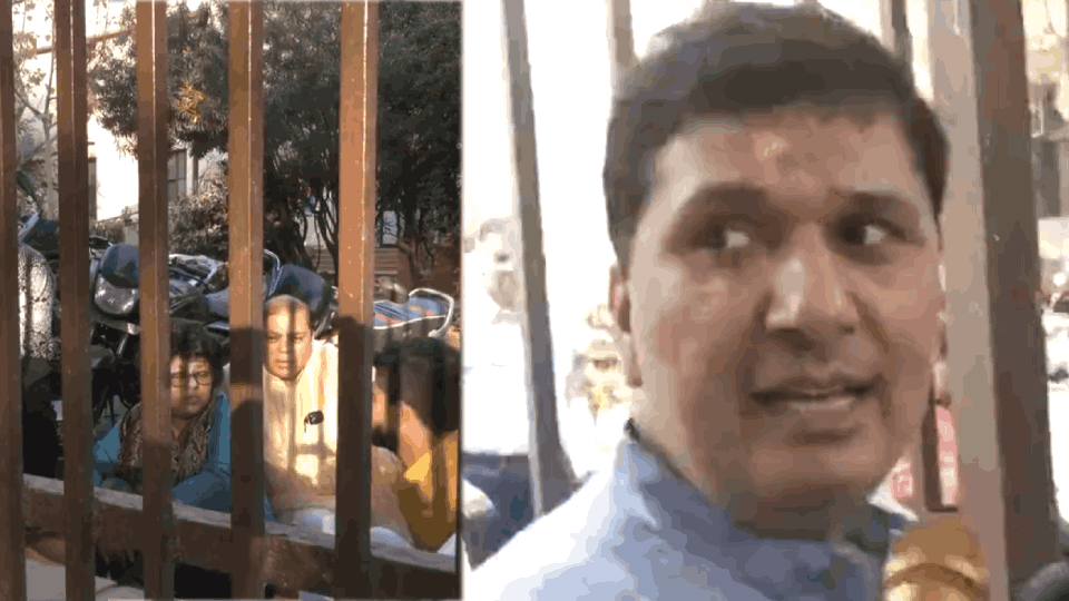 aap leader Saurabh Bhardwaj is arriving to meet detained TMC MPs at Mandir Marg police station