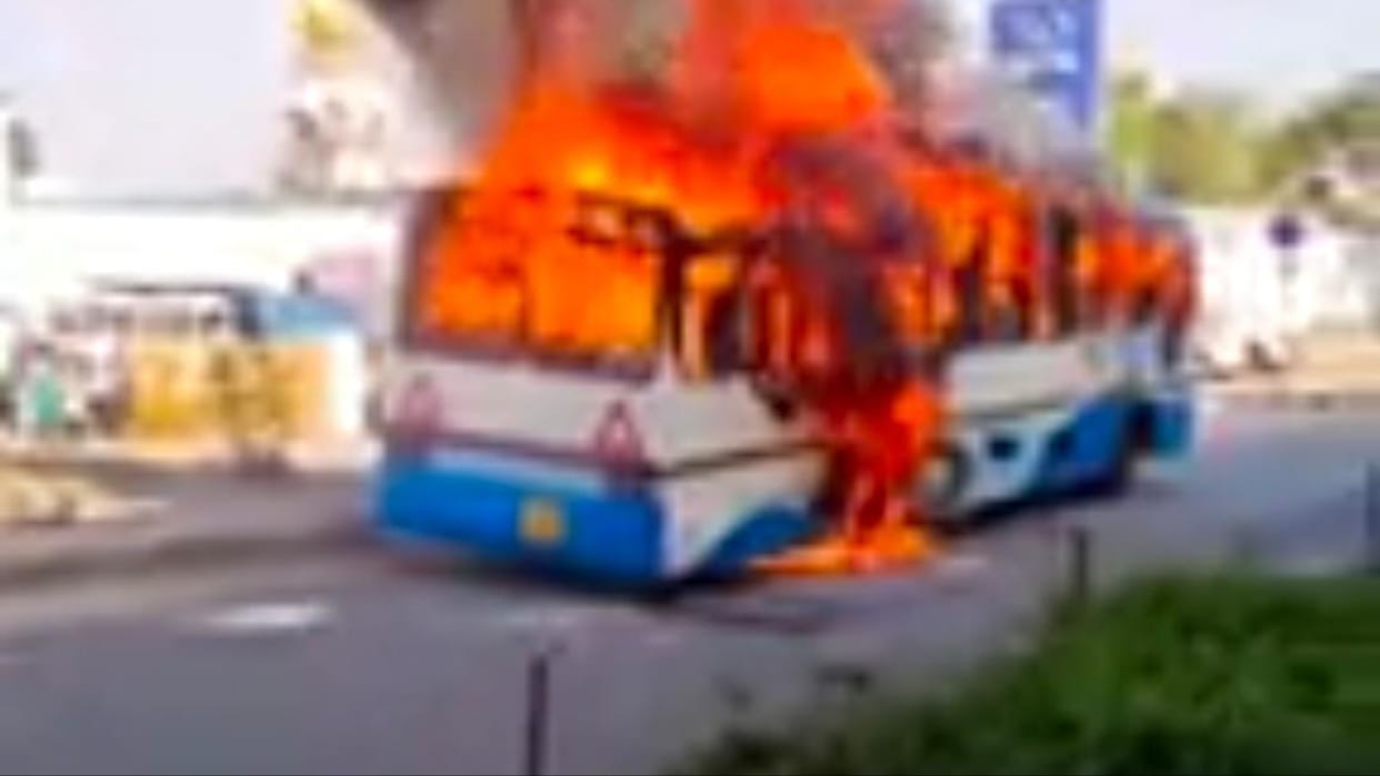 Haryana: Gurugram depot bus caught fire near Karnal Baldi bypass
