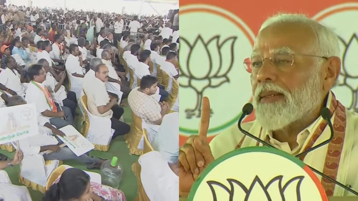 DMK Congress have only one agenda,remain in the government by lying says pm modi