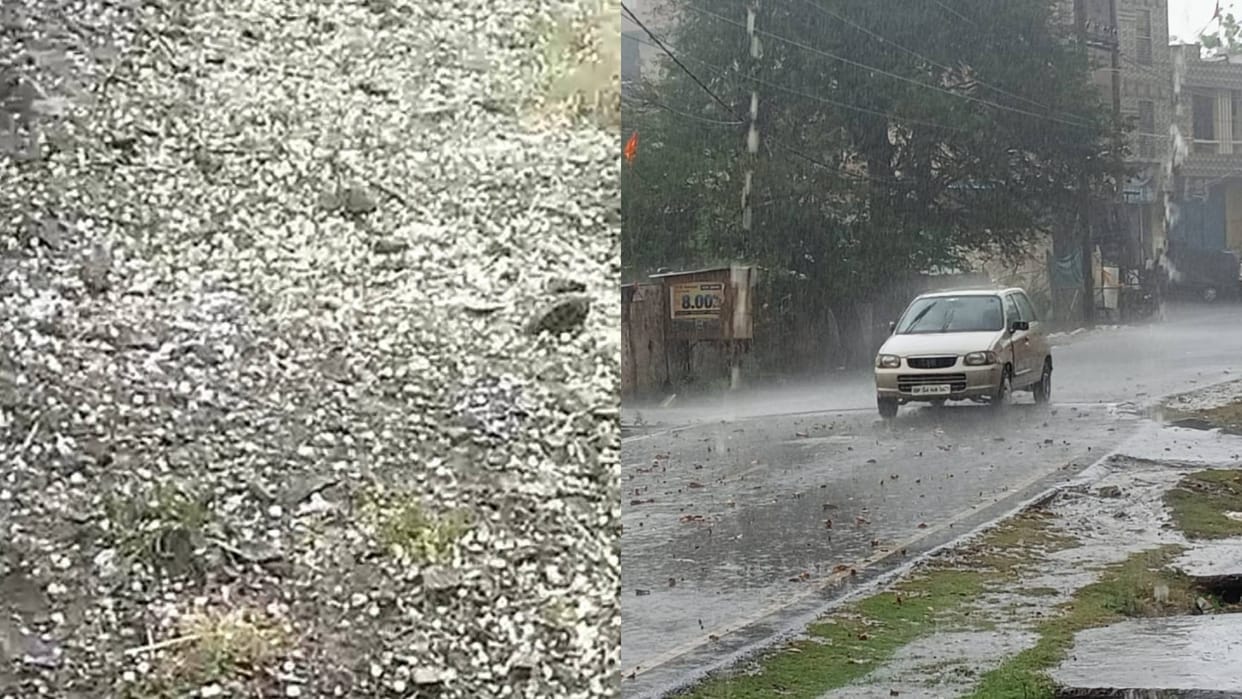 Sehore Weather Badra rained for third consecutive day heavy rain some places and hailstorm