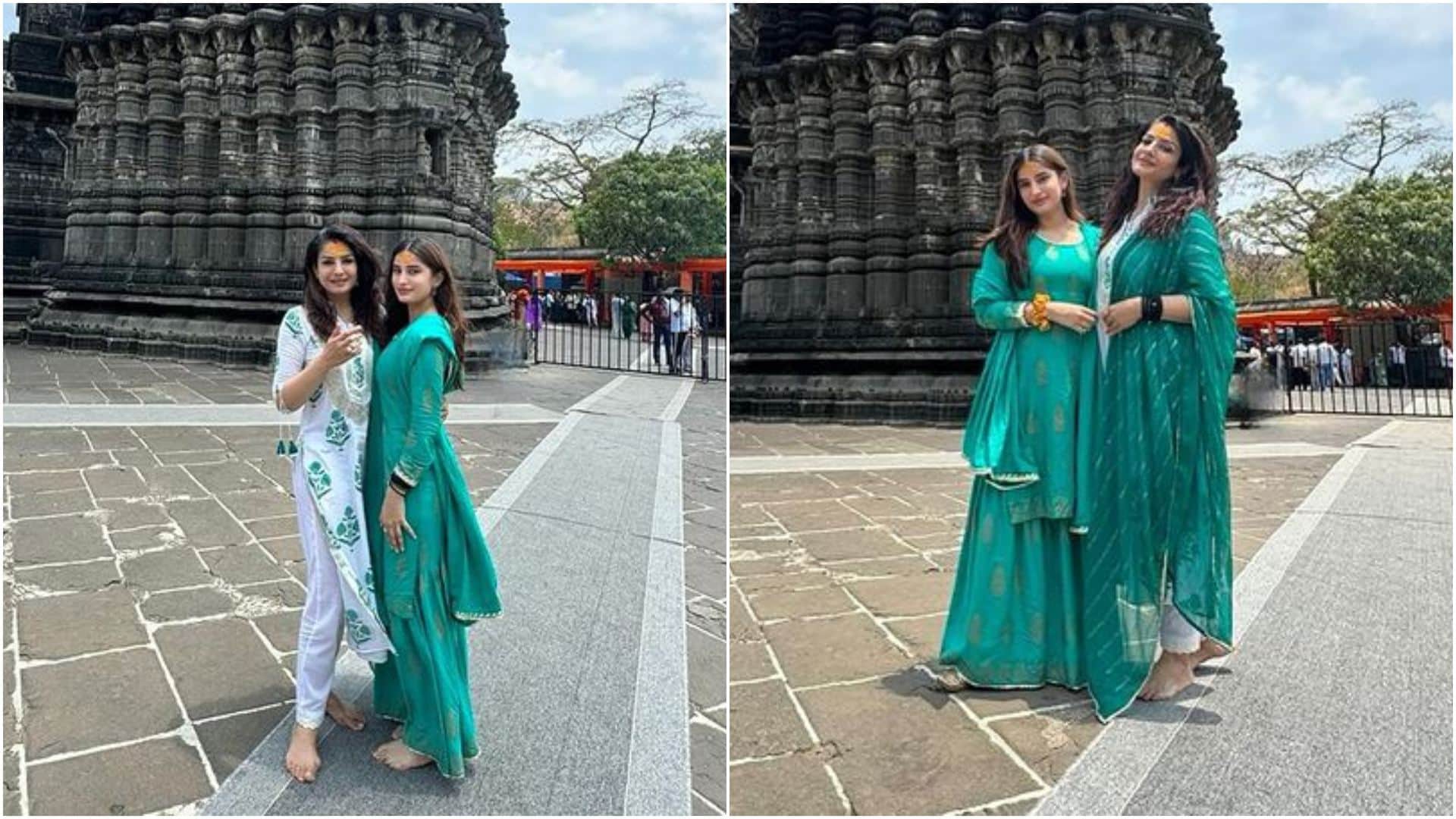 Raveena Tandon visit Trimbakeshwar temple with her daughter Rasha thadani Shares Photos on social media