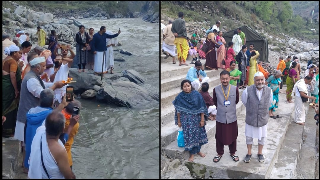 Aarti held for first time after partition on the banks of Kishanganga river Teetwal kupwara