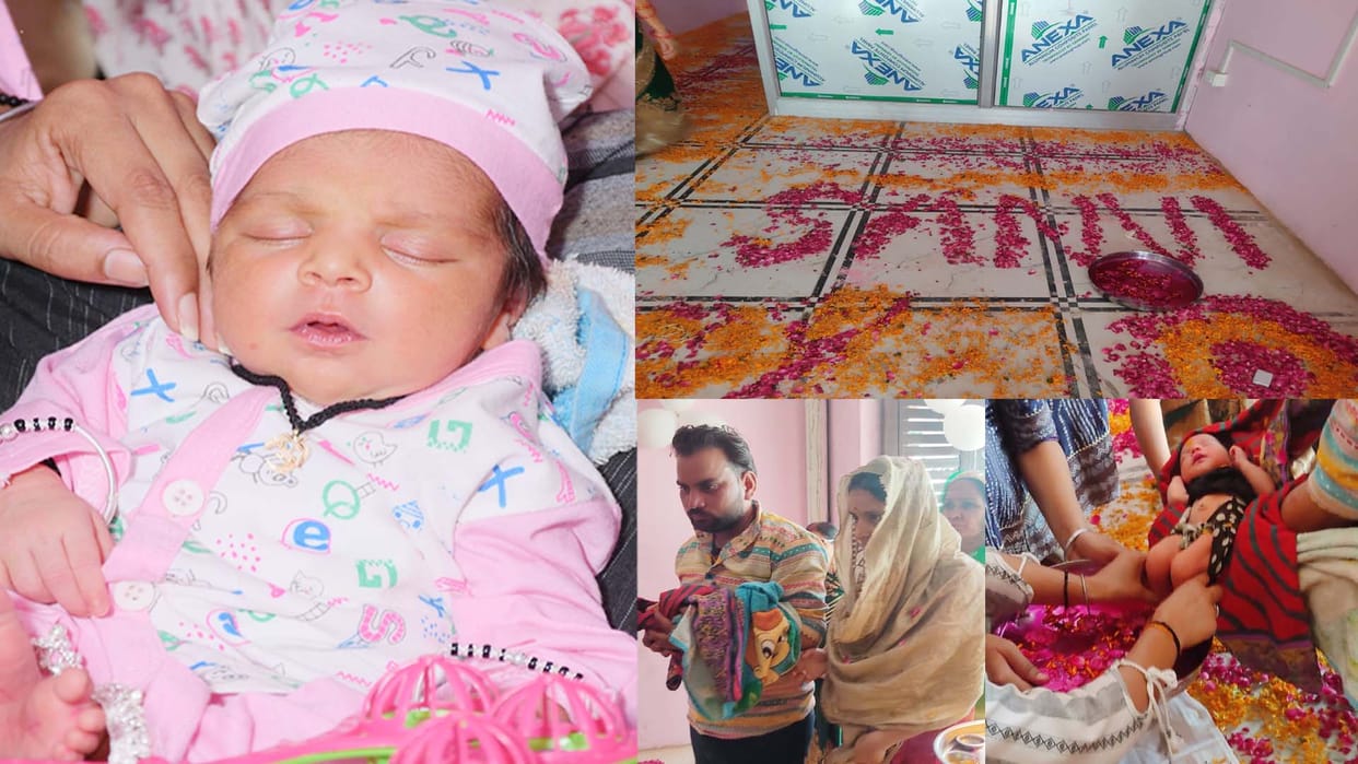 Celebrated the birth of daughter, decorated the house like a bride