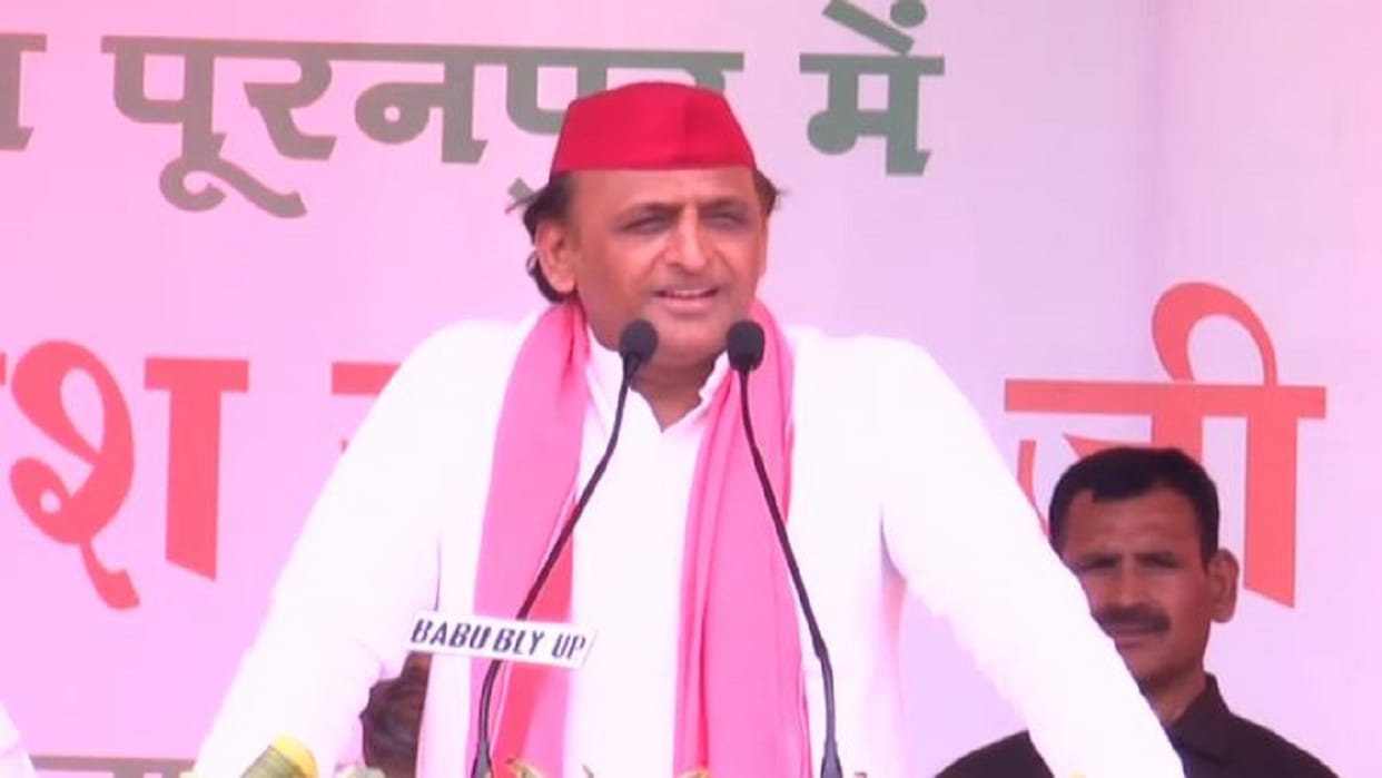 SP chief Akhilesh Yadav addressed the election rally in Pilibhit