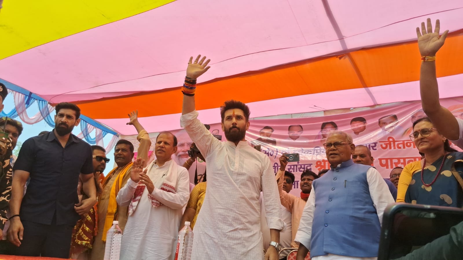 गया में चिराग पासवान में चुनावी सभा को संबोधित किया।
