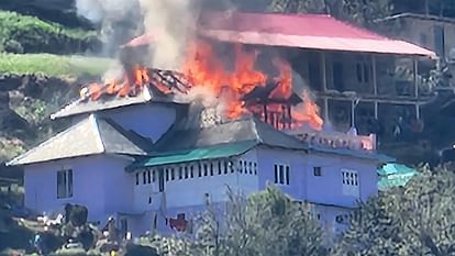 A massive fire broke out in a two-storey house in Chamba