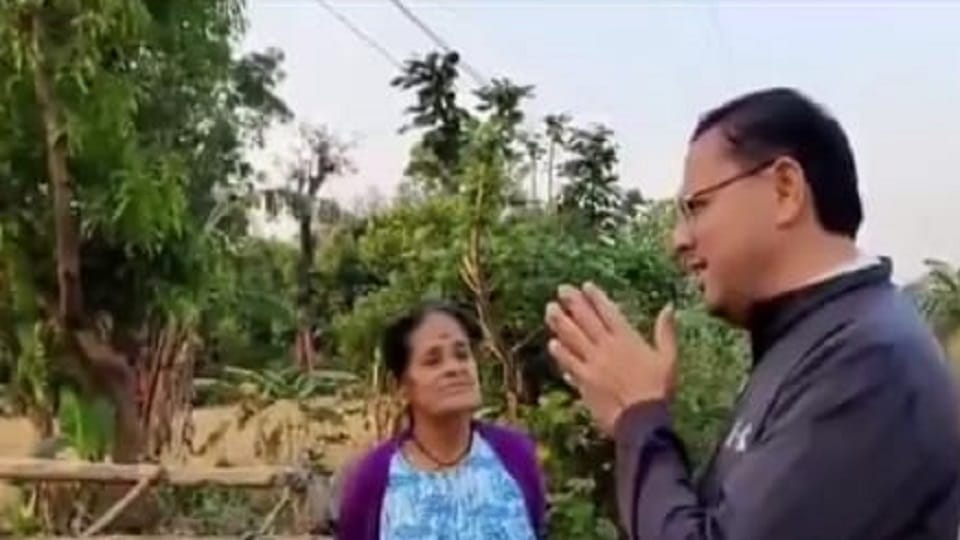 Chief Minister Pushkar Singh Dhami met people during morning walk in Khatima