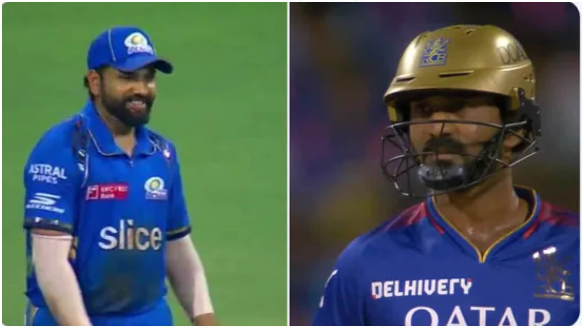 MI vs RCB Video: Rohit Sharma taunts Dinesh Karthik With T20 World Cup Remark, Watch Video IPL 2024