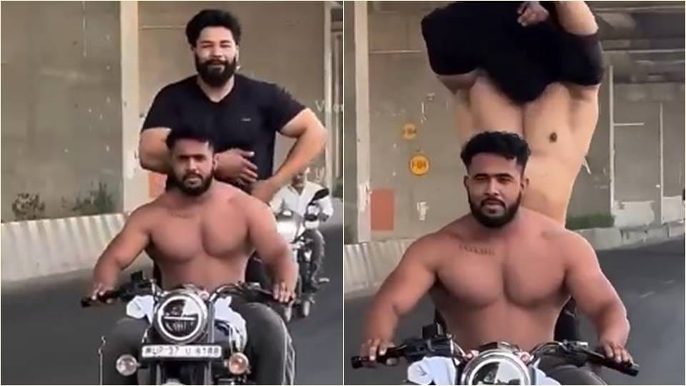 two boys took off their clothes and did a stunt on Bullet reached lockup in hapur