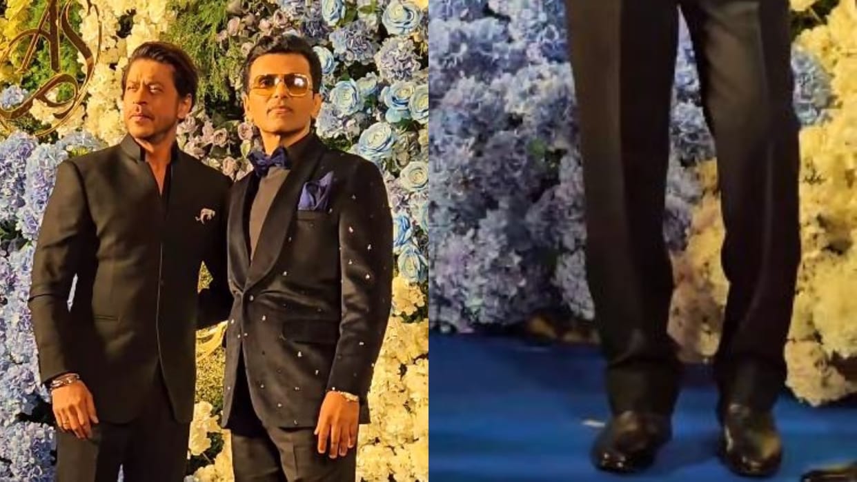 Shahrukh Khan seen limping at Anand Pandit daughter reception video viral on internet