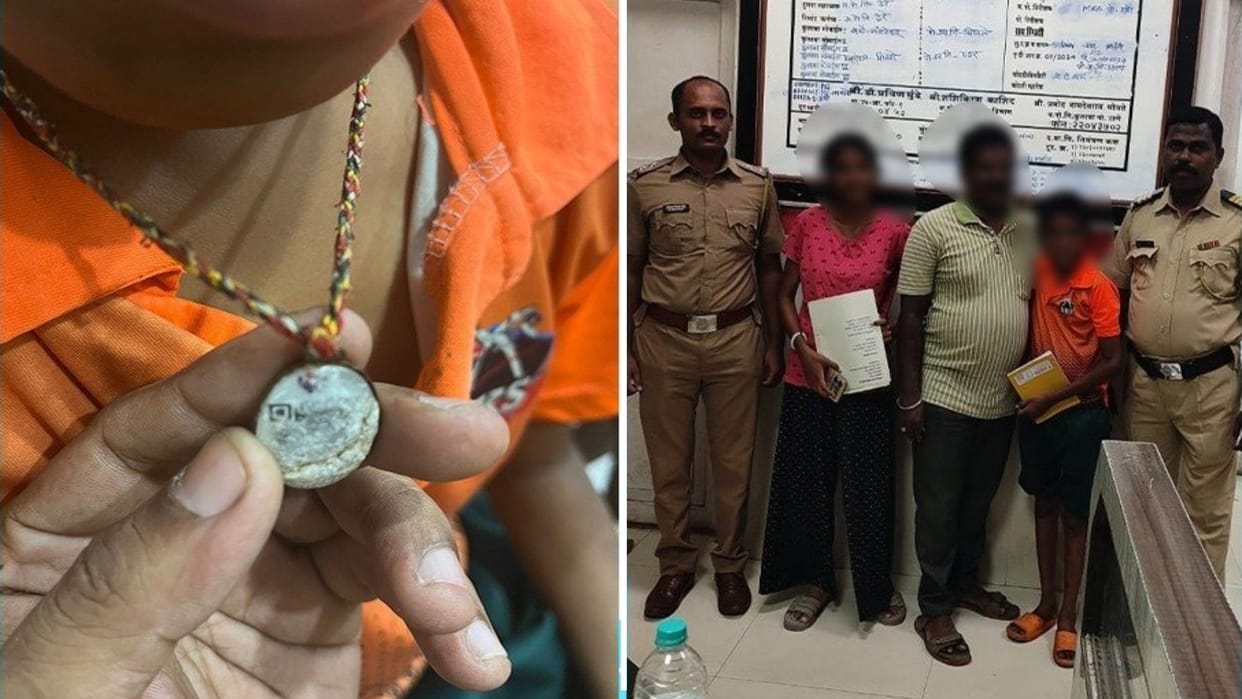 Mentally unwell child reunited with parents due to pendant with QR code