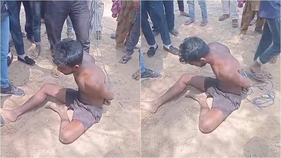 Family enraged after seeing daughter with young man stripped man and beat him up video goes viral